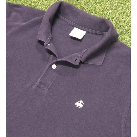 Brooks Brothers Other - Men's Brooks Brothers Navy Blue Gold Logo Slim Fit Polo Shirt Size Large
